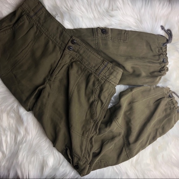 Anthropologie Hei Hei Silk Capri Cargo Pants - Picture 2 of 6